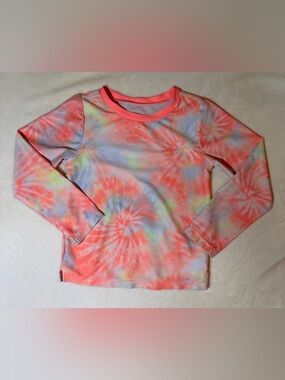 GAP Kids Long Sleeve Rashguard - Coral Tie-Dye